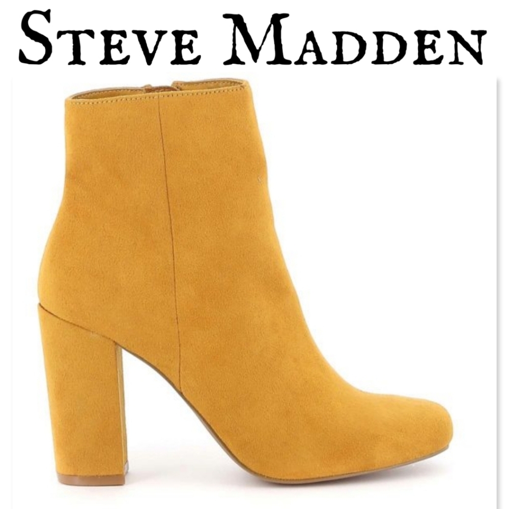 NWOB STEVE MADDEN PIXIE BOOTIE IN MUSTARD SZ 6